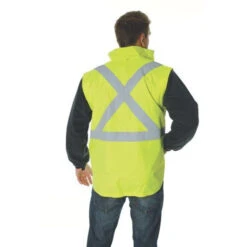 HiVis Cross Back Day/Night “4 In 1” Zip Off Sleeve Reversible Vest 3994 -Work Clothing Store 3994 04