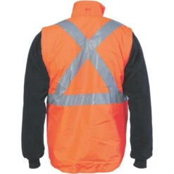HiVis Breathable Rain Jacket "6 In 1" Biomotion Tape With Vest 3572 -Work Clothing Store 3994O NBack