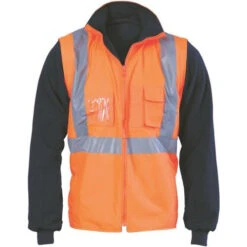 HiVis Breathable Rain Jacket "6 In 1" Biomotion Tape With Vest 3572 -Work Clothing Store 3994O NFront
