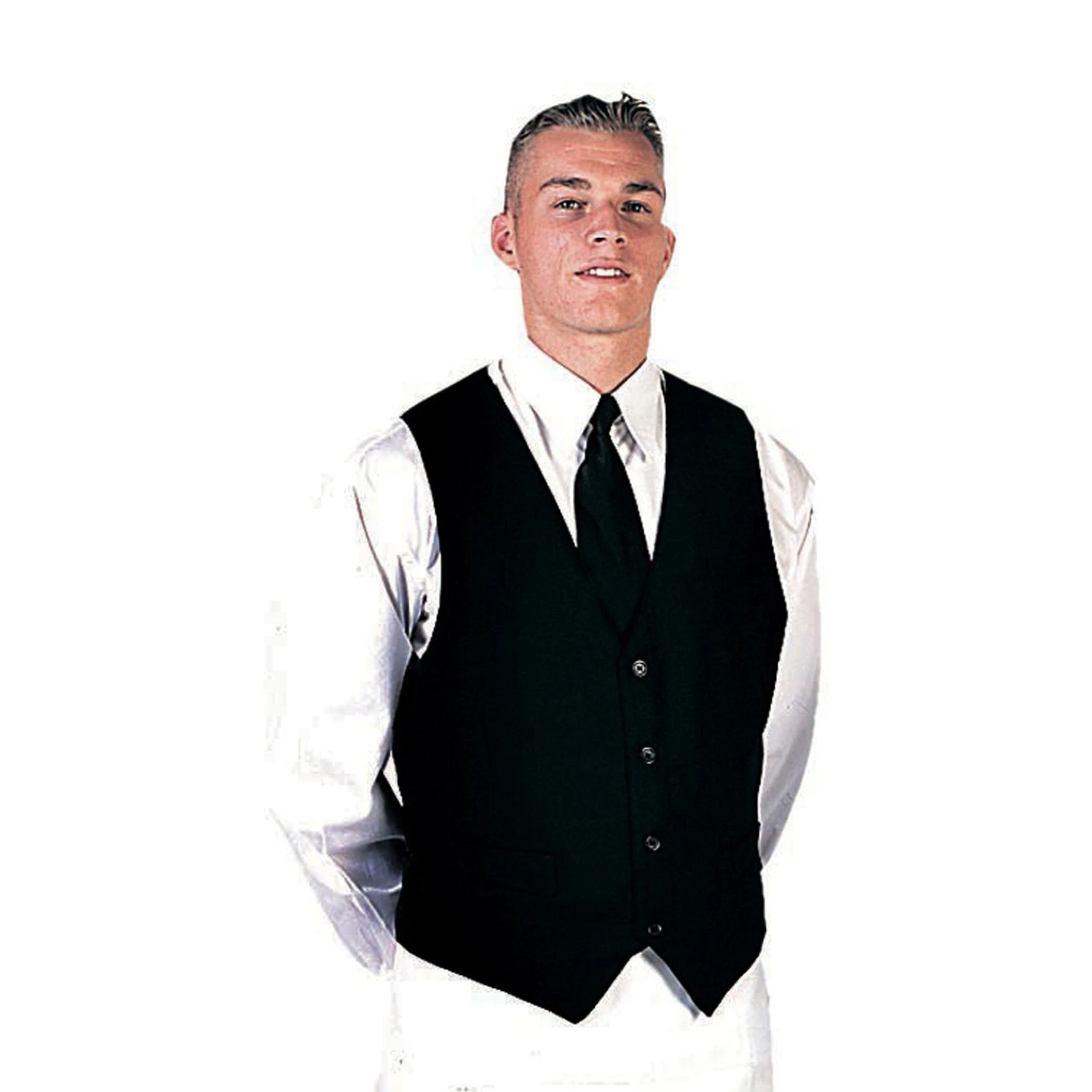 Mens Black Vest 4301 3 Mens Black Vest 4301 - Image 3