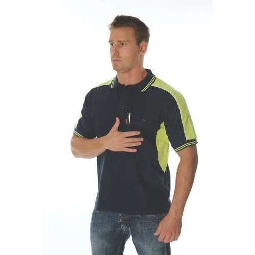 Polyester Cotton Panel Polo Shirt - Short Sleeve - 5214 3 Polyester Cotton Panel Polo Shirt - Short Sleeve - 5214 - Image 3