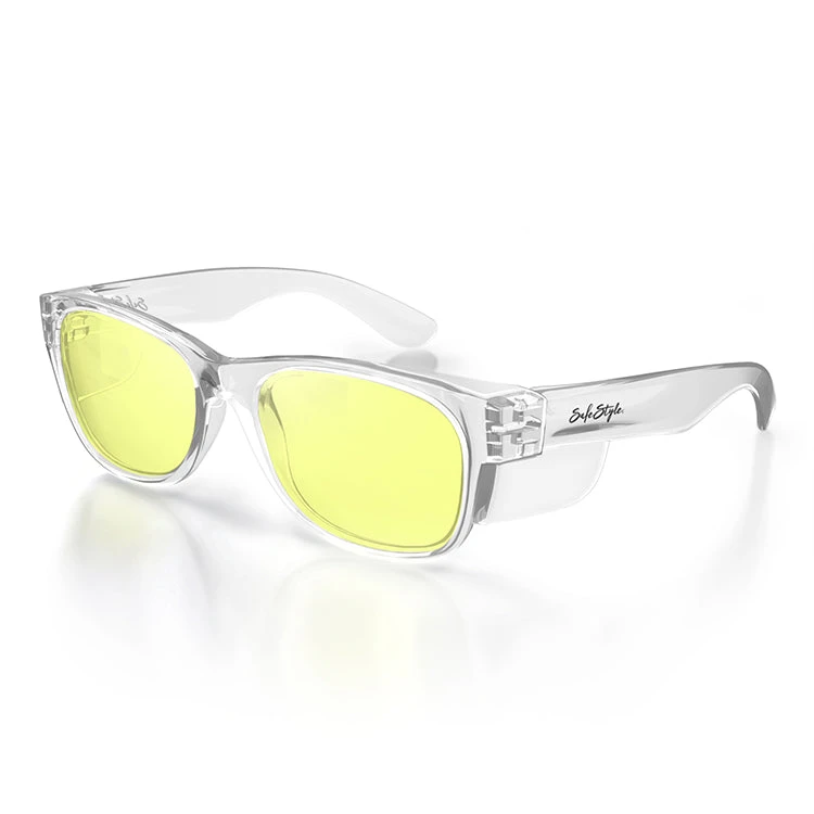 Safe Style CCY100 Classic Clear Frame Yellow Safety Glasses 1 Safe Style CCY100 Classic Clear Frame Yellow Safety Glasses
