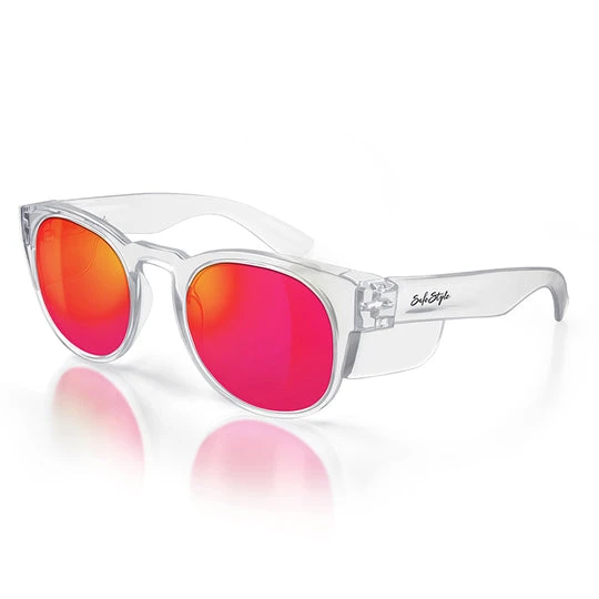 Safe Style CRCRP100 Cruisers Clear Frame/Mirror Red Polarised UV400 Safety Glasses 1 Safe Style CRCRP100 Cruisers Clear Frame/Mirror Red Polarised UV400 Safety Glasses