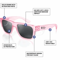 Safe Style FPP100 Fusion Pink Frame Polarised Safety Glasses -Work Clothing Store FPP100