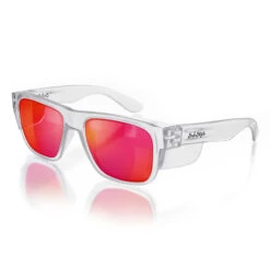 Safe Style FCRP100 Fusions Clear Frame Mirror Red Polarised Safety Glasses
