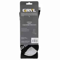 GRVL Socks - Crew Cotton 5 Pack -Work Clothing Store GRVL Crew3