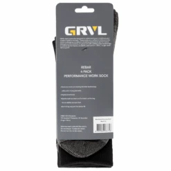 GRVL Socks - Rebar Sorbtek Performance 4 Pack 5 GRVL Socks - Rebar Sorbtek Performance 4 Pack -Work Clothing Store GRVL Rebar1