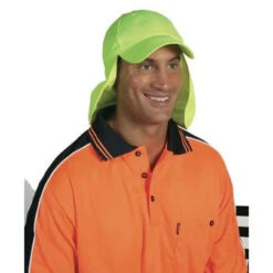 Hi Vis Cap With Flap - H023