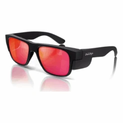 Safe Style FMBRP100 Fusions Matte Black Frame Mirror Red Polarised Safety Glasses