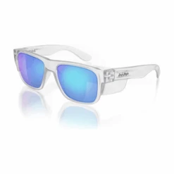Safe Style FCBP100 Fusions Clear Frame Mirror Blue Polarised Safety Glasses