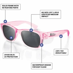 Safe Style CPP100 Classic Pink Frame Polarised Safety Glasses -Work Clothing Store cpp100