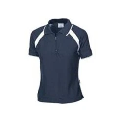 Ladies Poly/Cotton Contrast Raglan Panel Polo 5246 -Work Clothing Store polo shirt navy white